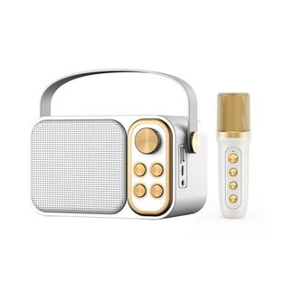 Mini Σύστημα Karaoke με Ασύρματο Μικρόφωνο Bluetooth – TF – USB – AUX YS-104 Λευκό