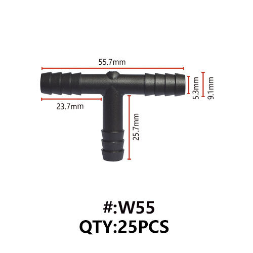 Maestro W55 ΣΥΝΔΕΣΜΟΣ ΑΠΛΟΣ "Τ" ΓΙΑ ΛΑΣΤΙΧΟ Φ 8mm