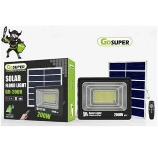 Ηλιακός Προβολέας LED 200W IP67 με πάνελ, Τηλεχειρισμό & Χρονοδιακόπτη GD-200H