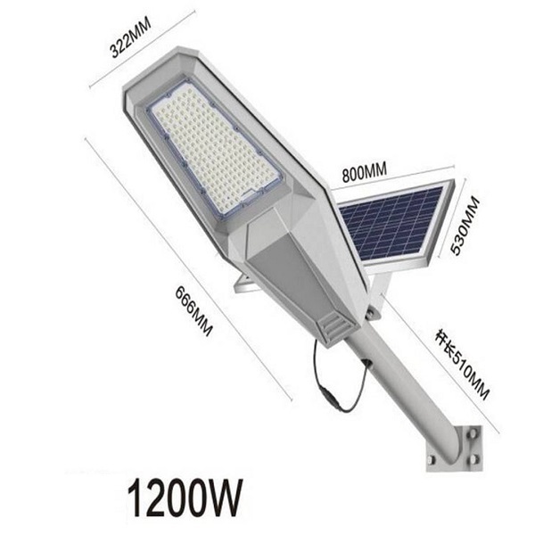 Ηλιακό Φωτιστικό Δρόμου 1200W με Τηλεχειριστήριο IP67 JT-ZJTZ-1200W