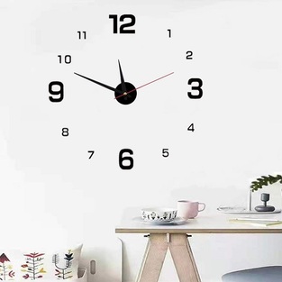 Ρολόι Τοίχου Αυτοκόλλητο 3D DIY 40-130cm DZH00530