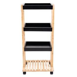 ΤΡΟΛΕΪ ΑΠΟΘΗΚΕΥΣΗΣ BAMBOO ESSENTIALS 4 ΕΠΙΠΕΔΩΝ 40x30x88cm ΜΑΥΡΟ