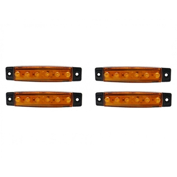 Φώτα Όγκου Φορτηγού 6LED 12-24V 4τμχ με σετ βιδών JN-2853-90 Πορτοκαλί