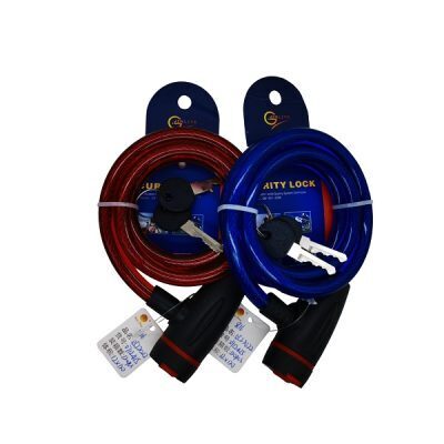 Κλειδαριά ποδηλάτου/μοτοσικλέτας Κουλούρα με 2 Κλειδία και διάφανη επίστρωση 12mmx120cm SF030 Μπλε/Κόκκινο