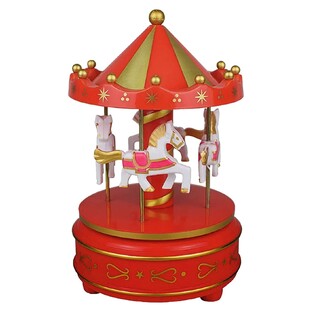 Καρουζέλ Κουρδιστό Κόκκινο-Χρυσό 17x11cm