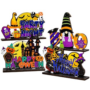 Επιτραπέζιο Ξύλινο Διακοσμητικό Halloween Παραστάσεις 18x15cm