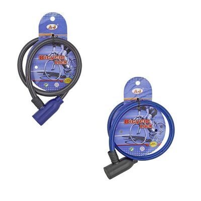 Κλειδαριά ποδηλάτου 9mmx65cm με 2 κλειδιά SF029 Μαύρο/Μπλε