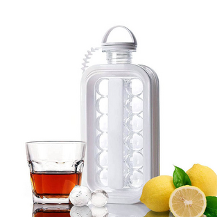 Παγοθήκη Ice Ball Maker 2 σε 1 φορητό μπουκάλι διαφανές