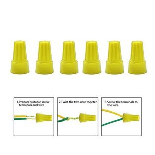 Βιδωτά Καλύμματα Καλωδίων – Caps Σετ 6τμχ XM-W14610-5-1 Κίτρινο