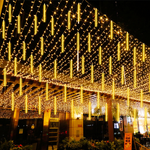 Χριστουγεννιάτικη επεκτεινόμενη LED βροχή μετεωριτών 8 x 50cm σε θερμό λευκό χρώμα