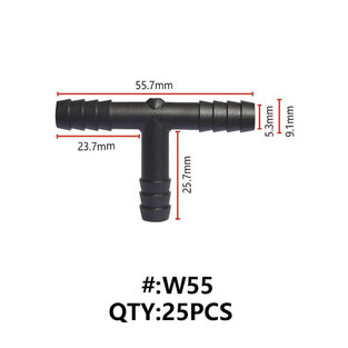Maestro W55 ΣΥΝΔΕΣΜΟΣ ΑΠΛΟΣ "Τ" ΓΙΑ ΛΑΣΤΙΧΟ Φ 8mm