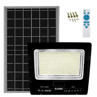 Led Αδιάβροχος Ηλιακός Προβολέας 800W 64000LM με Πάνελ και Τηλεχειριστήριο Rixme RL.N-800W