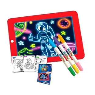 Φορητό Τάμπλετ Ζωγραφικής – Magic Sketchpad Με Φωσφορίζοντα Χρώματα, 30 Στένσιλ & 3 Διπλούς Μαρκαδόρους – Κόκκινο SN23521-94