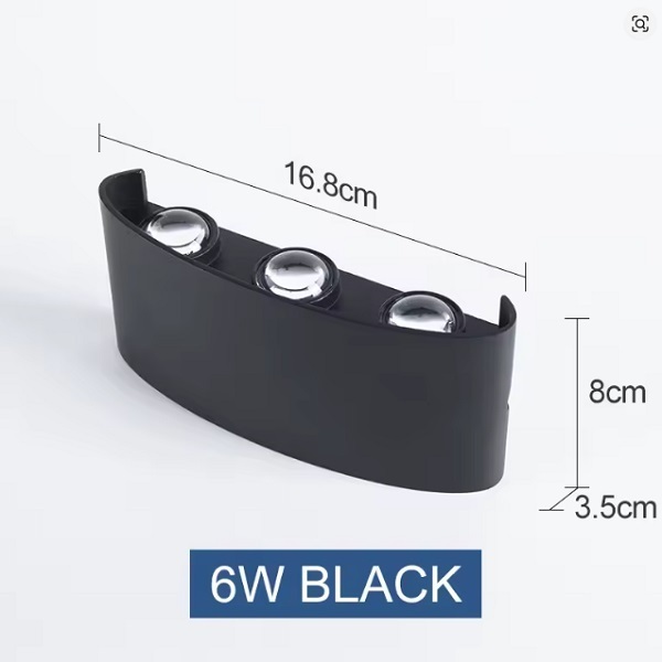 Εξωτερικό Αδιάβροχο Φωτιστικό Τοίχου Αλουμινίου 6W 3000K 85-265V ZJD-006 Ζεστός+RGB φωτισμός