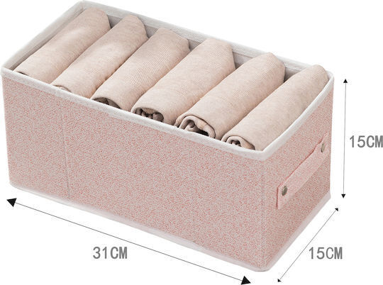 Tpster Υφασμάτινο Κουτί Αποθήκευσης Ρούχων σε Ροζ Χρώμα 15x31x15cm