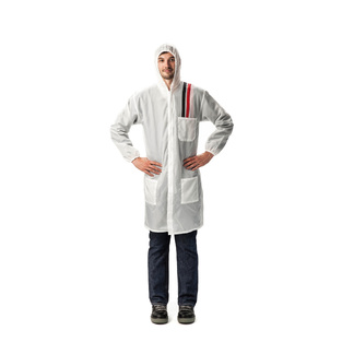 PELATEC SCW7003 POLYTEC COAT ΤΖΑΚΕΤ ΠΡΟΣΤΑΣΙΑΣ ΒΑΦΗΣ ΜΕ ΚΟΥΚΟΥΛΑ, ΜΑΚΡΥ, ΕΠΑΝ/ΜΕΝΟ - L (ΛΕΥΚΟ)
