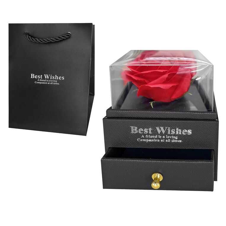 Κουτί Μπιζουτιερα με Τριαντάφυλλο 10,5x8x8cm