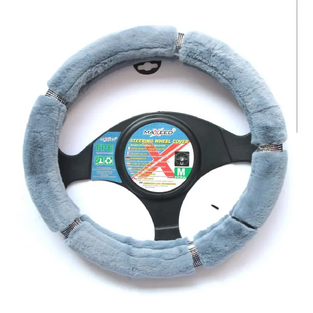 Tpster Γούνινο Κάλυμμα Τιμονιού Σε Γκρι Χρώμα 32715