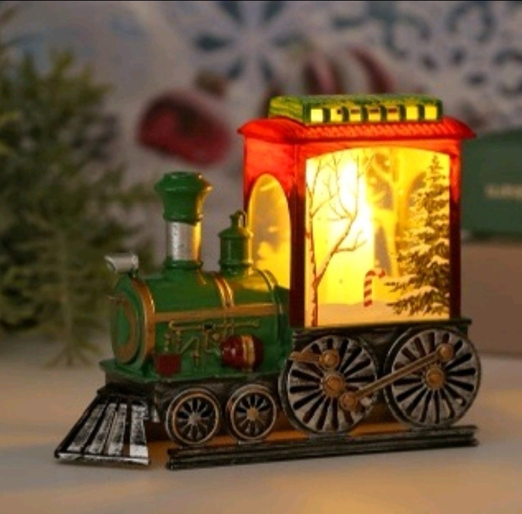 Επιτραπέζια Χριστουγεννιάτικη Χιονόμπαλα σχέδιο τρενάκι