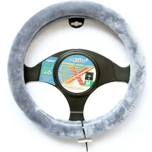 Tpster Γούνινο Κάλυμμα Τιμονιού Σε Γκρι Χρώμα 32719