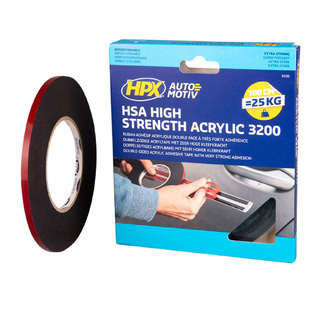 HSA002 ΑΚΡΥΛΙΚΗ ΤΑΙΝΙΑ ΔΙΠΛΗΣ ΟΨΗΣ, HIGH STRENGTH ACRYLIC 3200,  6MM X 10 MT (ΜΑΥΡΗ)