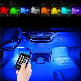 Ατμοσφαιρικά φώτα LED αυτοκινήτου με RGB φωτισμό και τηλεχειριστήριο (4X18Led – 33Cm) – JN-1471-9