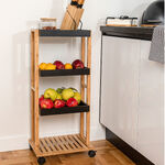 ΤΡΟΛΕΪ ΑΠΟΘΗΚΕΥΣΗΣ BAMBOO ESSENTIALS 4 ΕΠΙΠΕΔΩΝ 40x30x88cm ΜΑΥΡΟ