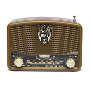 Φορητό Ασύρματο Retro Ηχείο Bluetooth FM/USB/TF/AUX 5W CMiK MK-619BT Καφέ