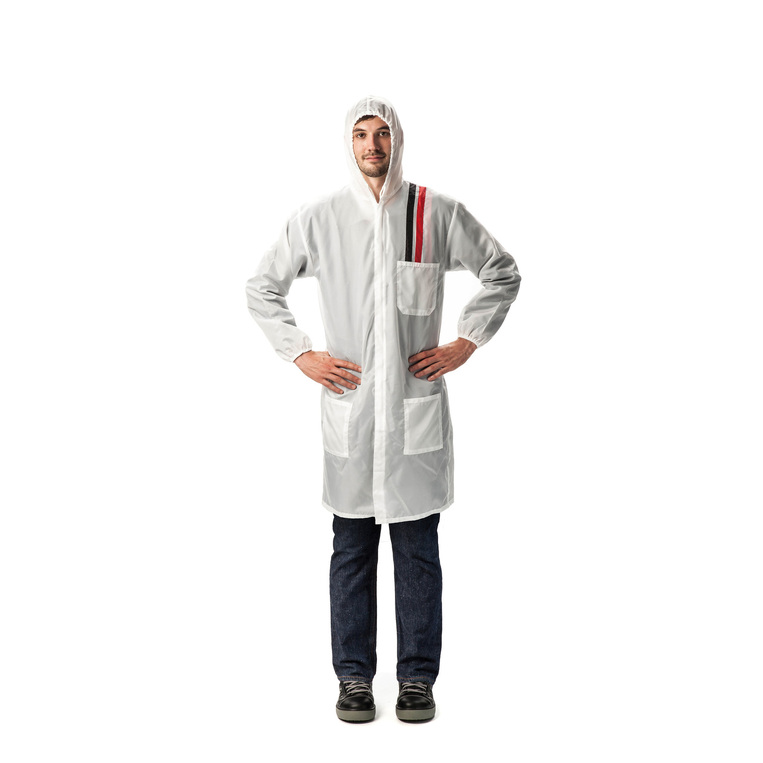PELATEC SCW7004 POLYTEC COAT ΤΖΑΚΕΤ ΠΡΟΣΤΑΣΙΑΣ ΒΑΦΗΣ ΜΕ ΚΟΥΚΟΥΛΑ, ΜΑΚΡΥ, ΕΠΑΝ/ΜΕΝΟ - XL (ΛΕΥΚΟ)