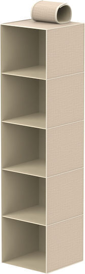 Tpster Υφασμάτινη Κρεμαστή Θήκη Αποθήκευσης Ρούχων σε Μπεζ Χρώμα 30x30x100cm