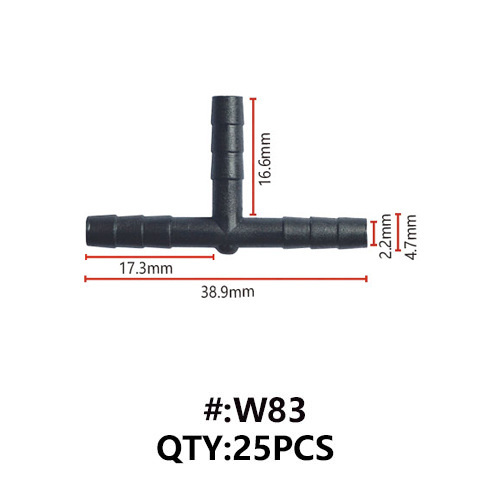 Maestro W83 ΣΥΝΔΕΣΜΟΣ ΑΠΛΟΣ "Τ" ΓΙΑ ΛΑΣΤΙΧΟ Φ 4mm
