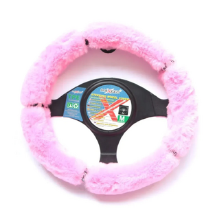 Tpster Γούνινο Κάλυμμα Τιμονιού Σε Ροζ Χρώμα 32716