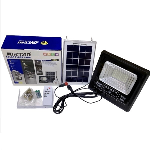 Ηλιακός Προβολέας LED 50W IP66 με πάνελ, Τηλεχειρισμό και Χρονοδιακόπτη JT-910091-YY50W