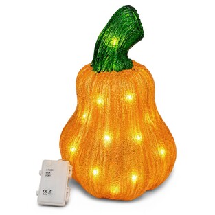 Κολοκύθα Ακρυλική Διακοσμητική με LED 35x22cm