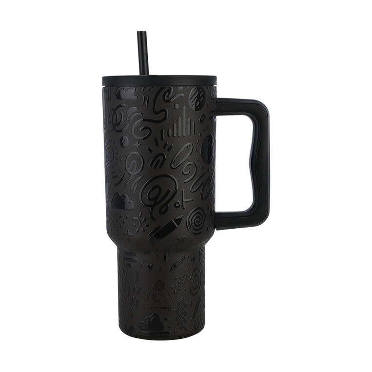 ΘΕΡΜΟΣ STRAW TUMBLER XL SAVE THE AEGEAN 900ml NOIR ECHO