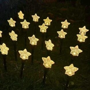 Ηλιακά αστεράκια θερμό φως με πάνελ YY-1441-WW