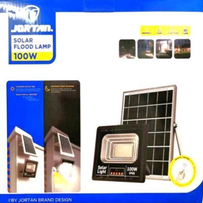 Ηλιακός Προβολέας LED 100W IP66 με πάνελ, Τηλεχειρισμό και Χρονοδιακόπτη JT-910091-YY100W