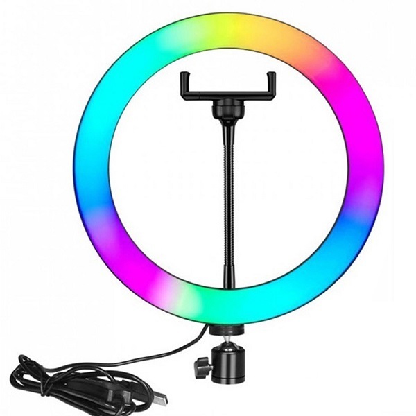 Επαγγελματικό Ring Light Δαχτυλίδι 26cm με βάση για κινητό RGBW με HYH-161