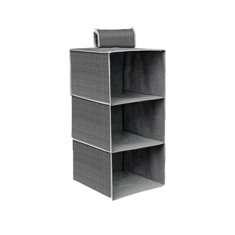 Tpster Υφασμάτινη Κρεμαστή Θήκη Αποθήκευσης Ρούχων σε Γκρι Χρώμα 30x30x60cm