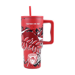 ΘΕΡΜΟΣ STRAW TUMBLER XL OLYMPIACOS BC EDITION TOGETHER WE FIGHT 900ml